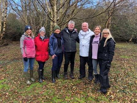 From left to right: Tricia Sayle, MWT Reserves Manager; Tina Teare (daughter of Anne Kaye); other family members - Annie Macleod; Paul Richardson; Mark Quayle; Micky Swindale and Aly Quayle (daughter of Anne Kaye) at the MWT Goshen Nature Reserve